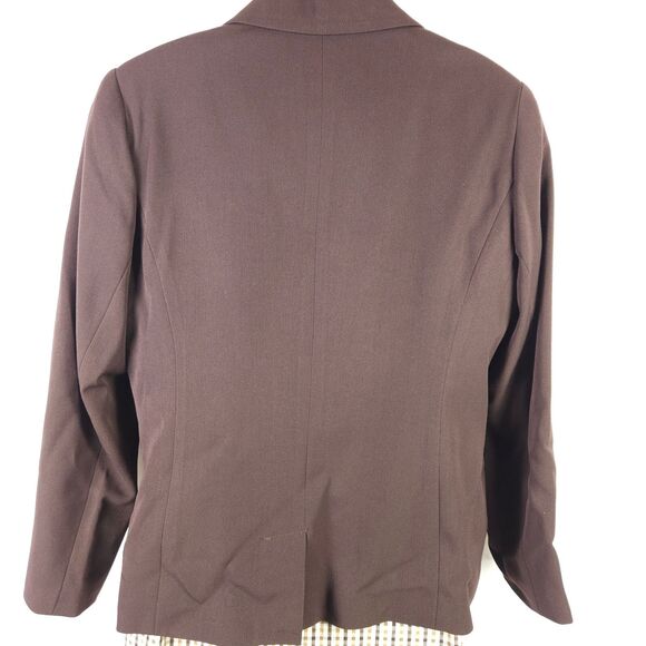 NWT Vintage Sag Harbor Stretch Womens Size 14 Brown Two Button Blazer Jacket - Picture 2 of 9
